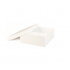 Matt white cardboard box 20 x 20 x 7cm