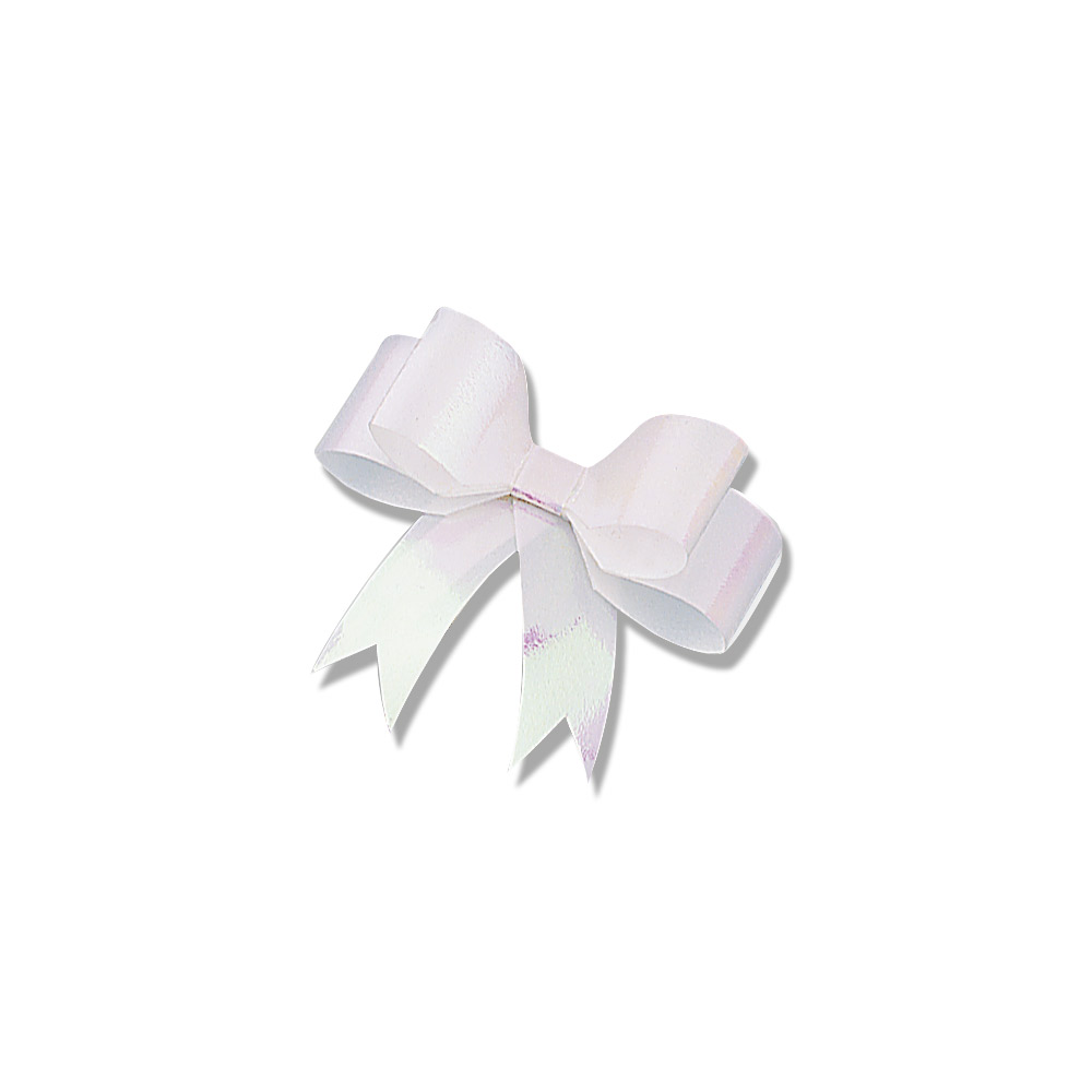 Self-adhesive white holographic bows, 5.5 cm