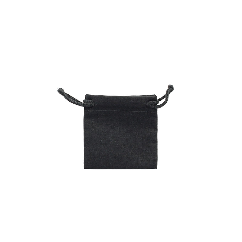 100% cotton black pouches and drawstrings 7 x 7 cm