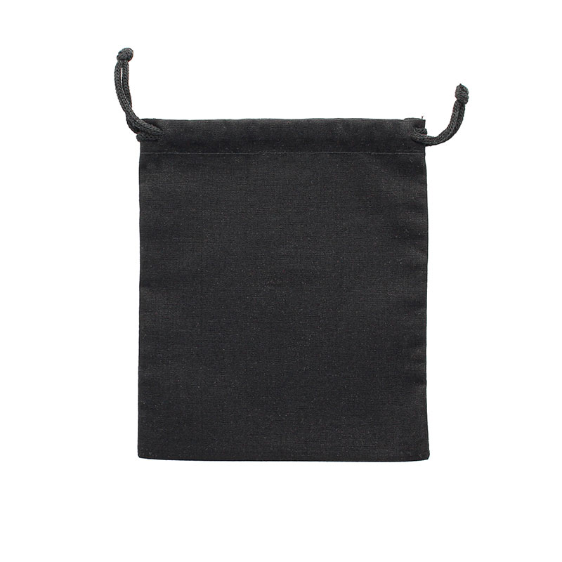 100% cotton black pouches and drawstrings 12 x 14 cm