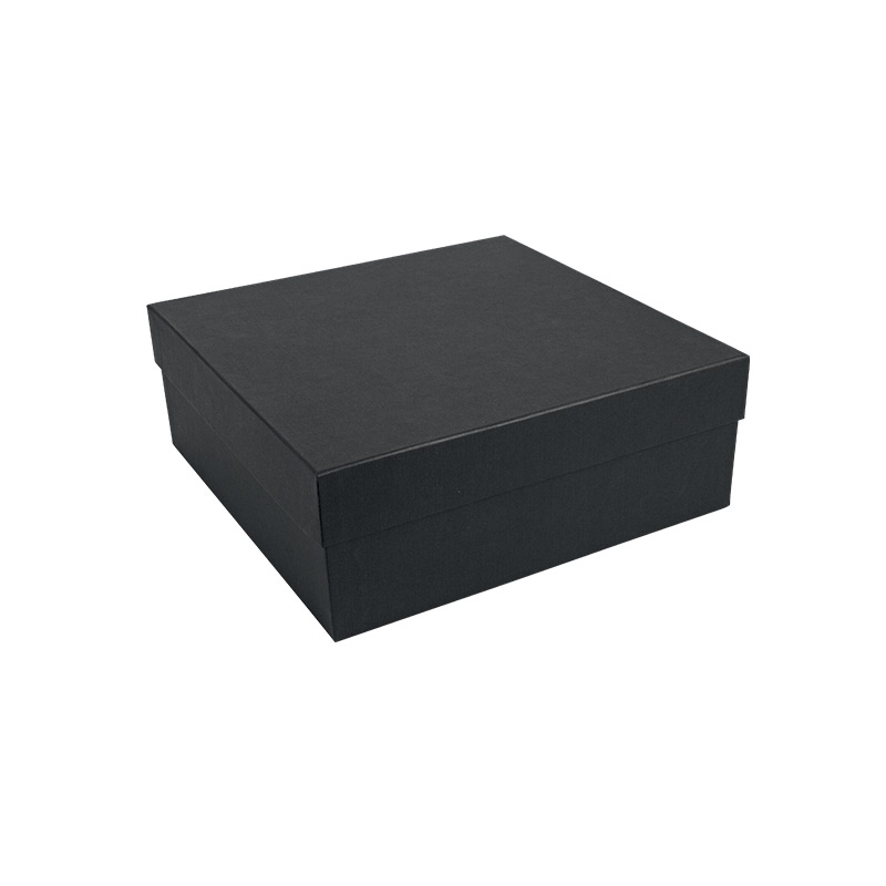 Black cement finish gift box, 27 x 27 x 10 cm H