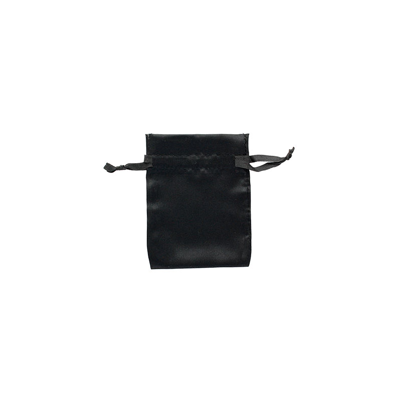 Black man-made satin finish pouches 9 x 9 cm