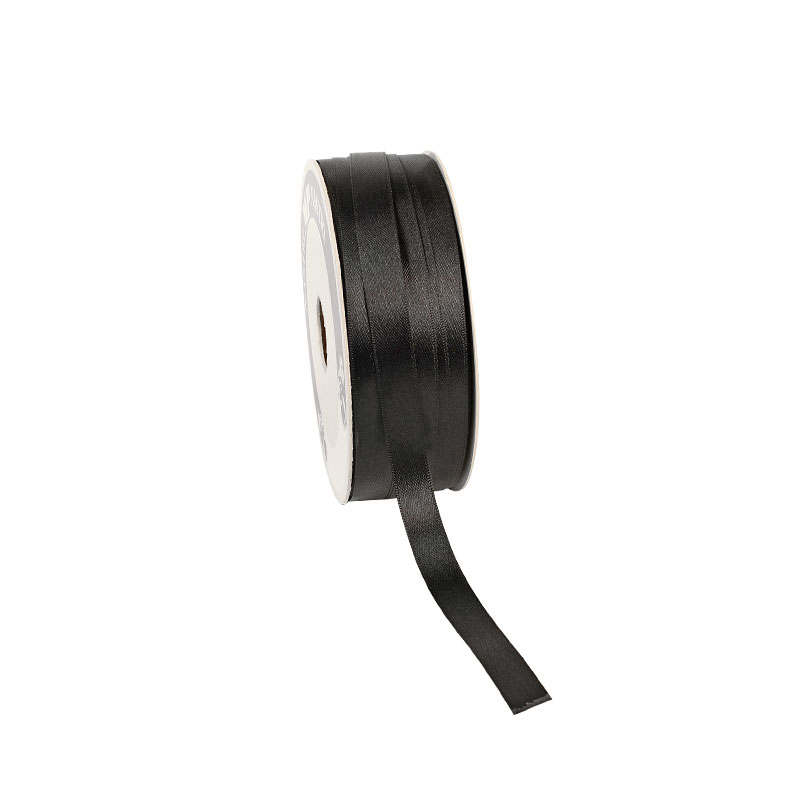 Black satin-finish ribbon 12mm x 100m