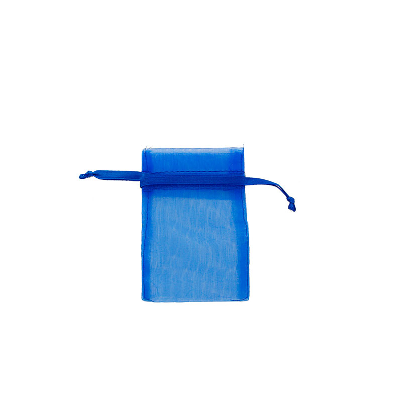 Blue organza pouches, 9 x 9 cm