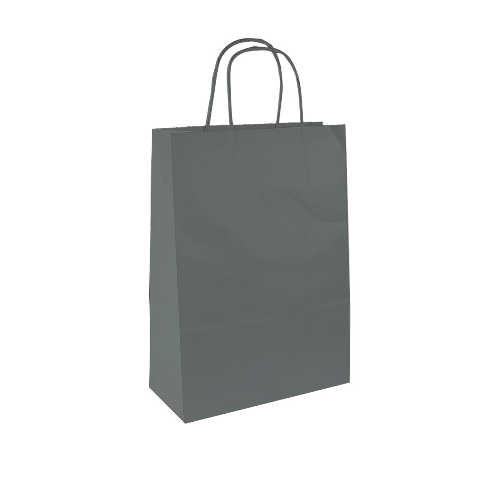 Dark grey kraft paper carrier bag, 35 x 14 x 40 cm H, 100 g