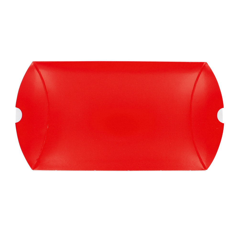 Glossy red card pillow boxes, 290g - 11.5 x 15 x 3.5 cm