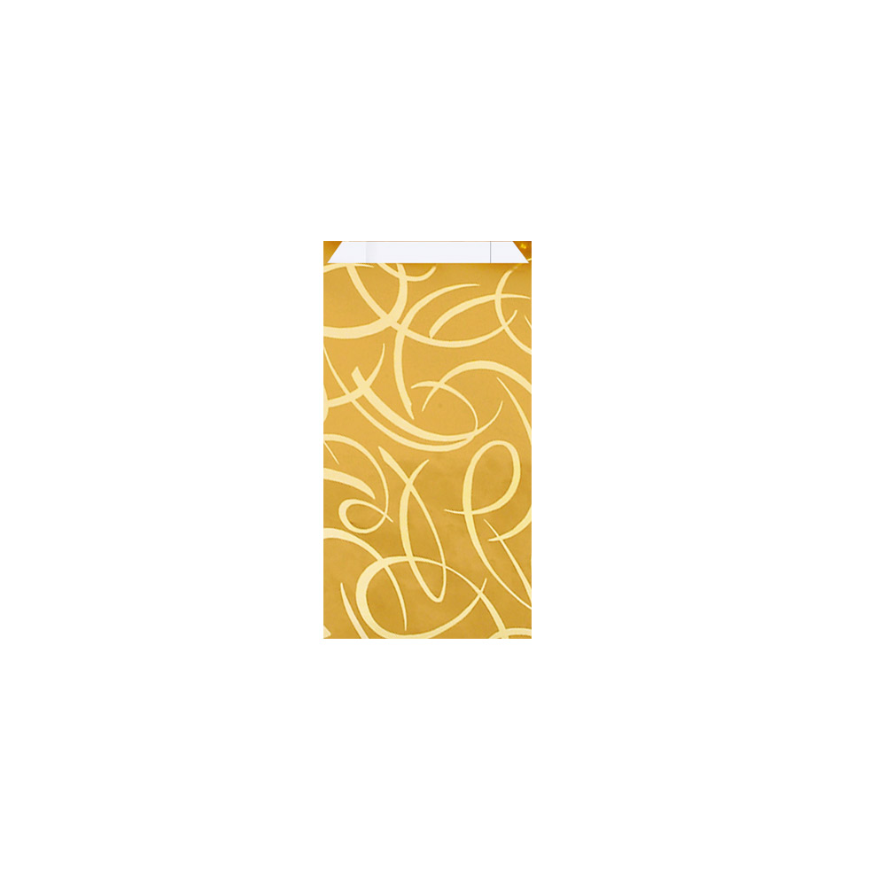 Gold matt with metallic volutes paper sachets, 7 x 12 cm, 80g (x250)