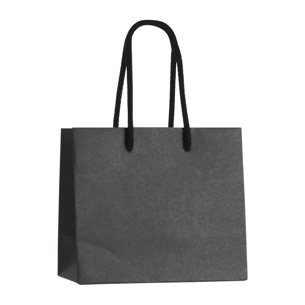 Luxury black kraft paper boutique bag with matching cotton cord handles - 200g