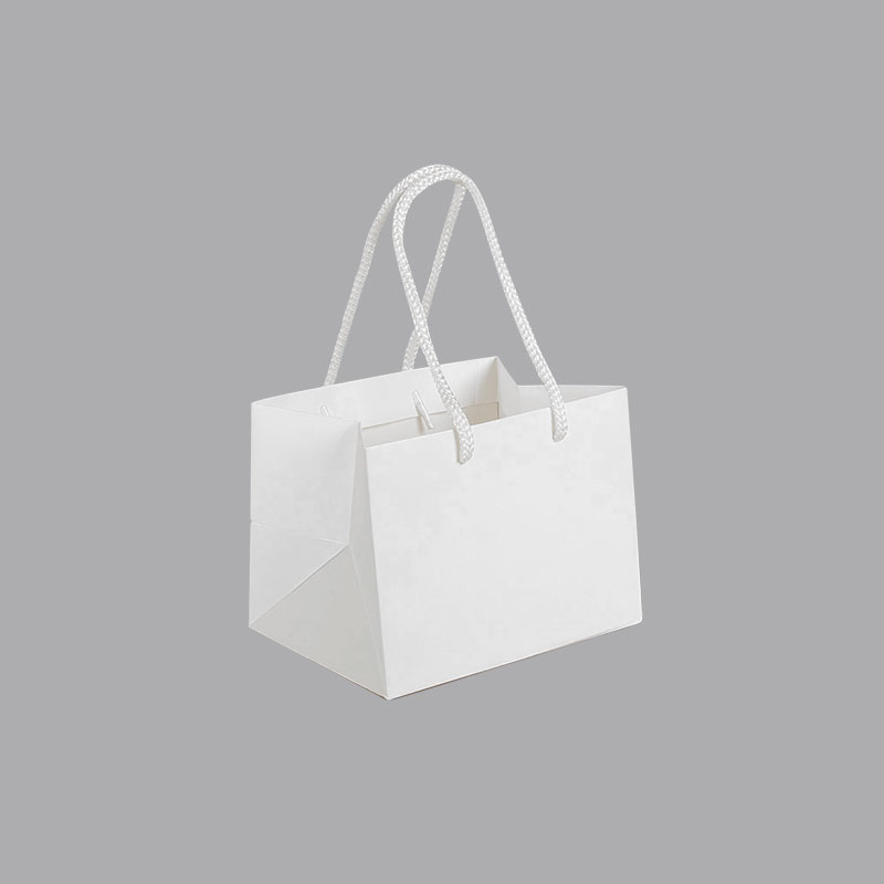 Matt finish white paper carrier bags 16 x 12 x H 12cm, 190g