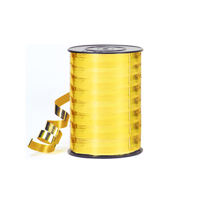 Mirror-effect gold coloured gift curling ribbon - 10mm x 250m