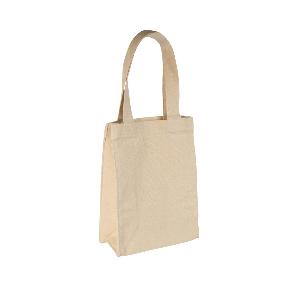 Natural coloured 100% cotton tote bag, 20x26x10.5 cm - Handle length : 41 cm