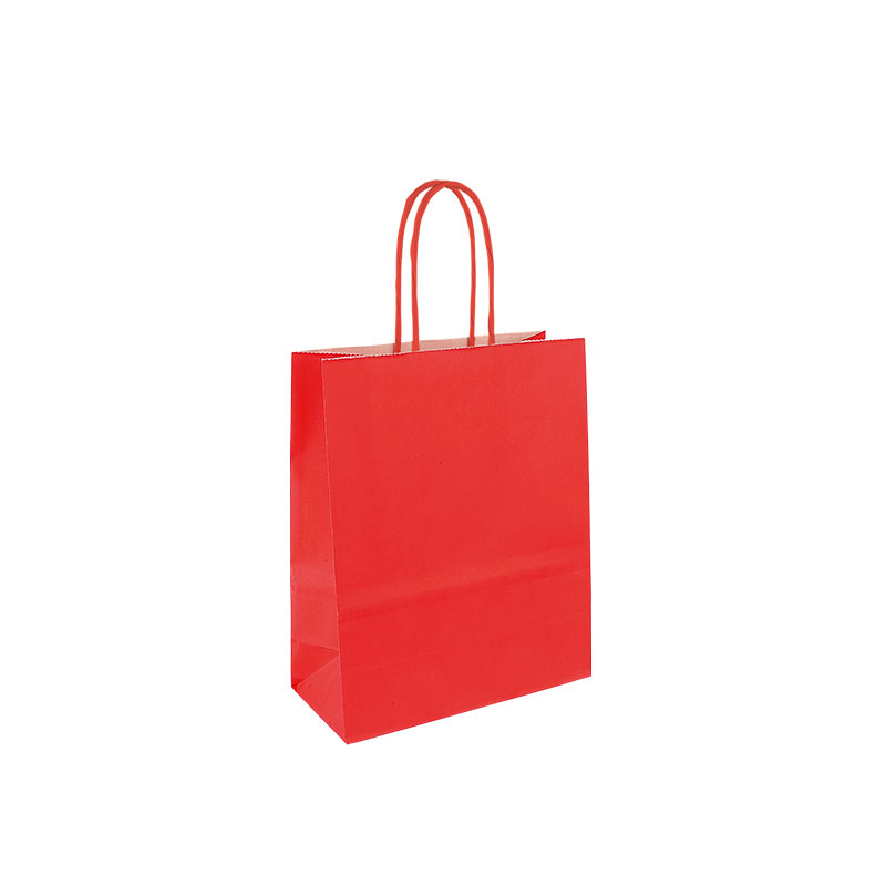Red kraft paper carrier bag, 19 x 8 x 22cm H, 90g