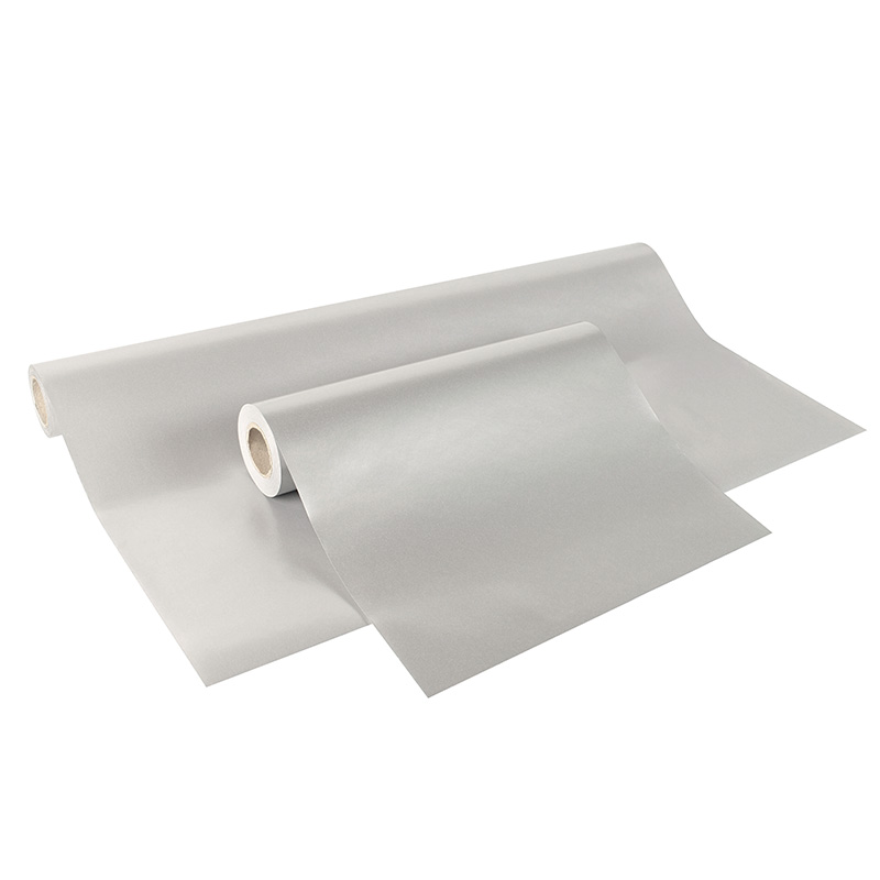 Satin finish silver wrapping paper, 0.35 x 50 m, 70 g