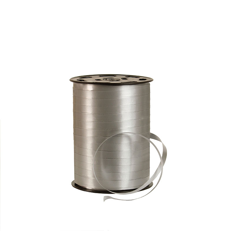 Silver coloured gift curling ribbon