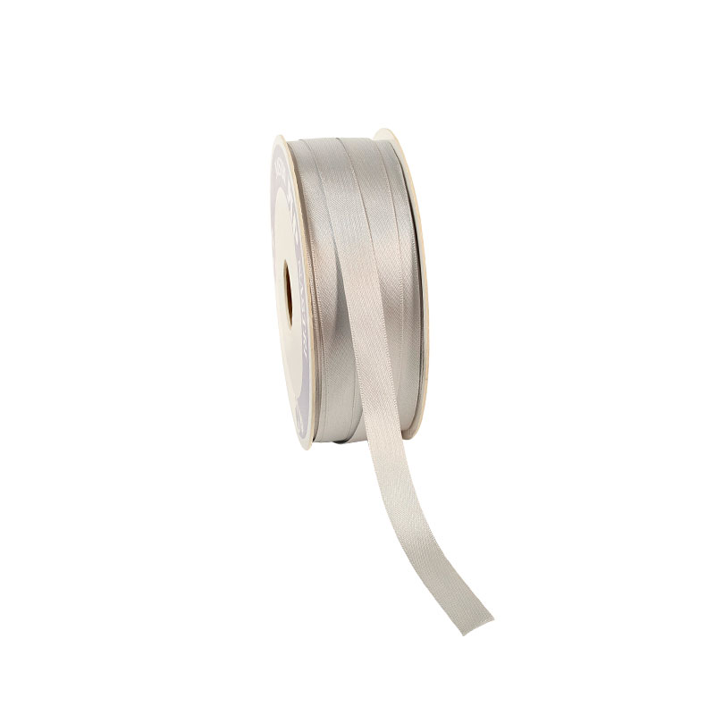 Silver satin-finish ribbon