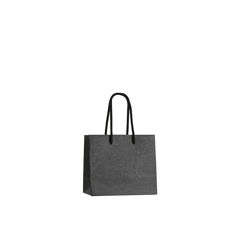 Luxury black Kraft paper bags, 14.6 x 6.4 x H 11.4cm, 175g