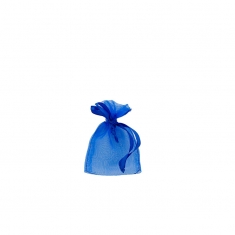 Blue organza pouches, 7 x 7 cm