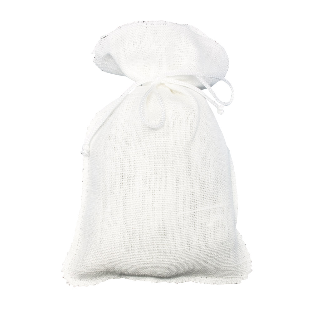 White 100% natural linen pouches, 12 x 14 cm