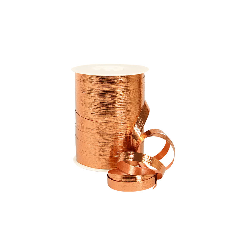Bronze coloured mirror finish striated gift curling ribbon