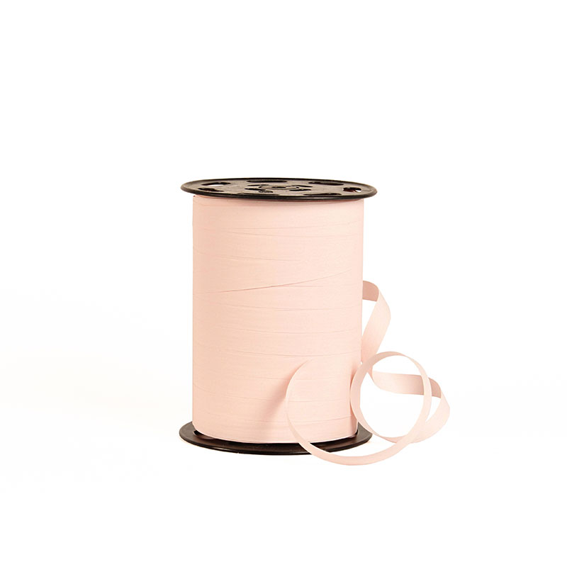 Light pink matt crepe paper finish curling ribbon