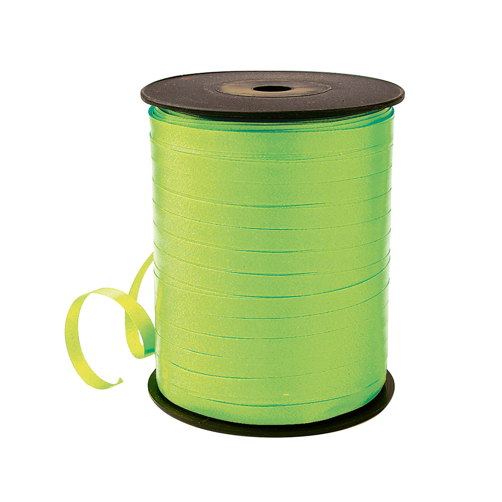 Lime green curling gift ribbon