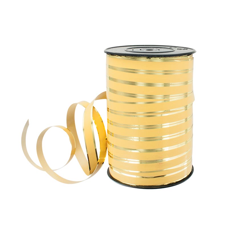 Matt and glossy gold coloured gift curling ribbon