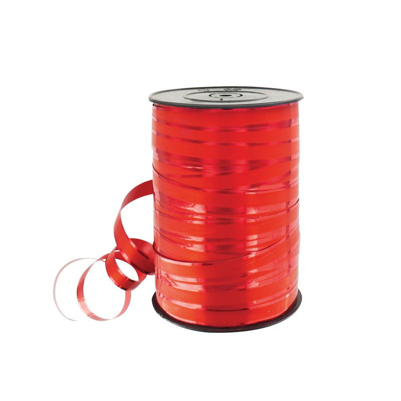 Matt and glossy red gift curling ribbon