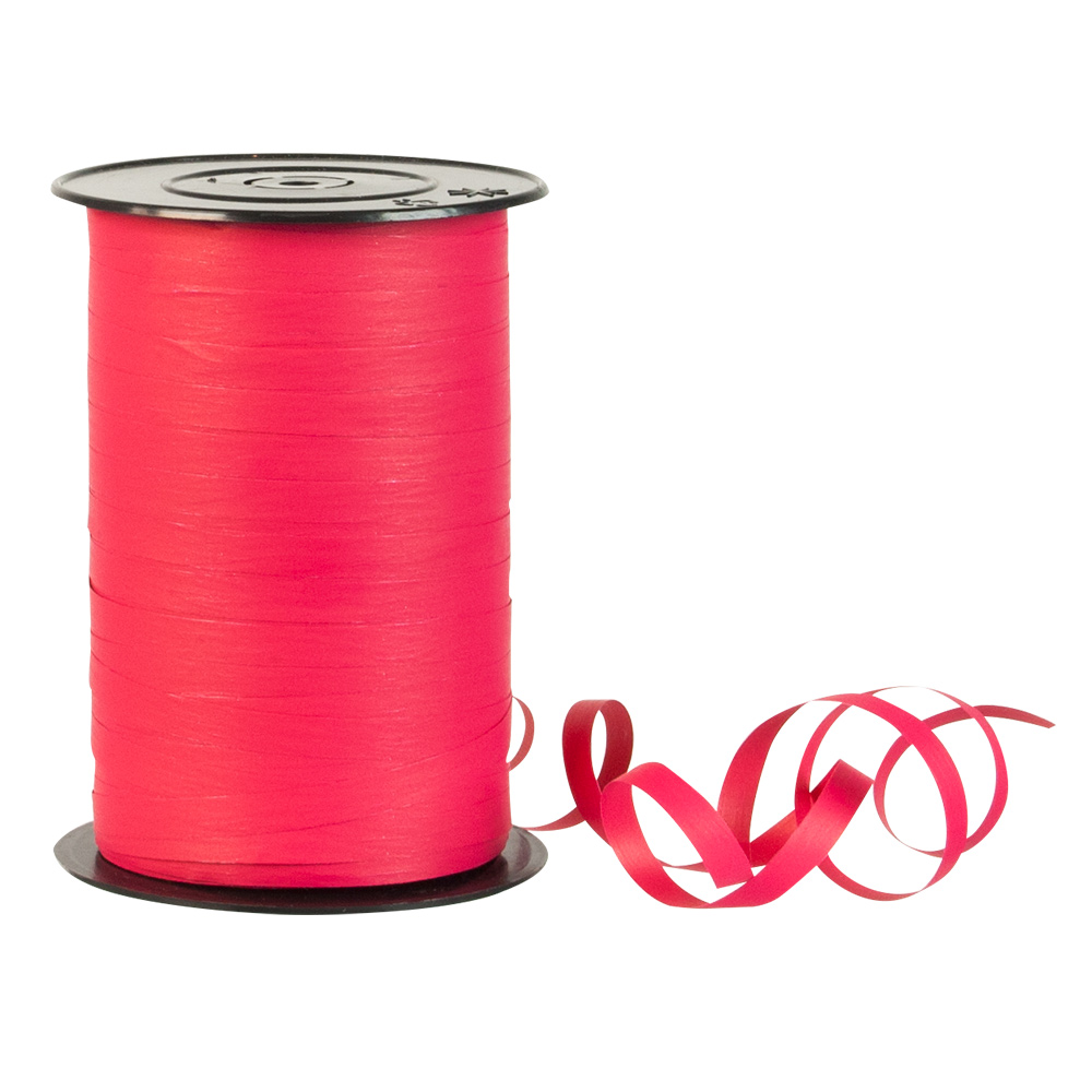 Matt fuchsia coloured gift curling ribbon - crepe paper finish