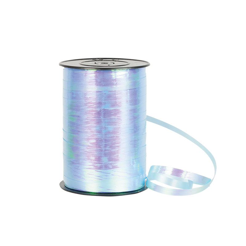 Pearlescent finish pale blue gift curling ribbon 7mm x 250m