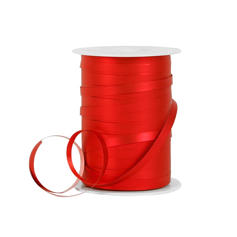 Plain red powder finish curling ribbon