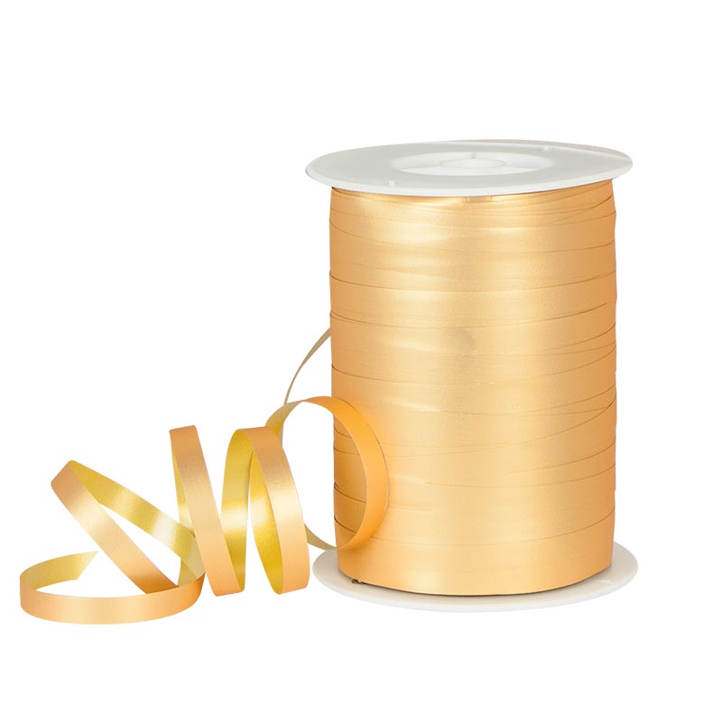 Powder finish gold coloured gift curling ribbon