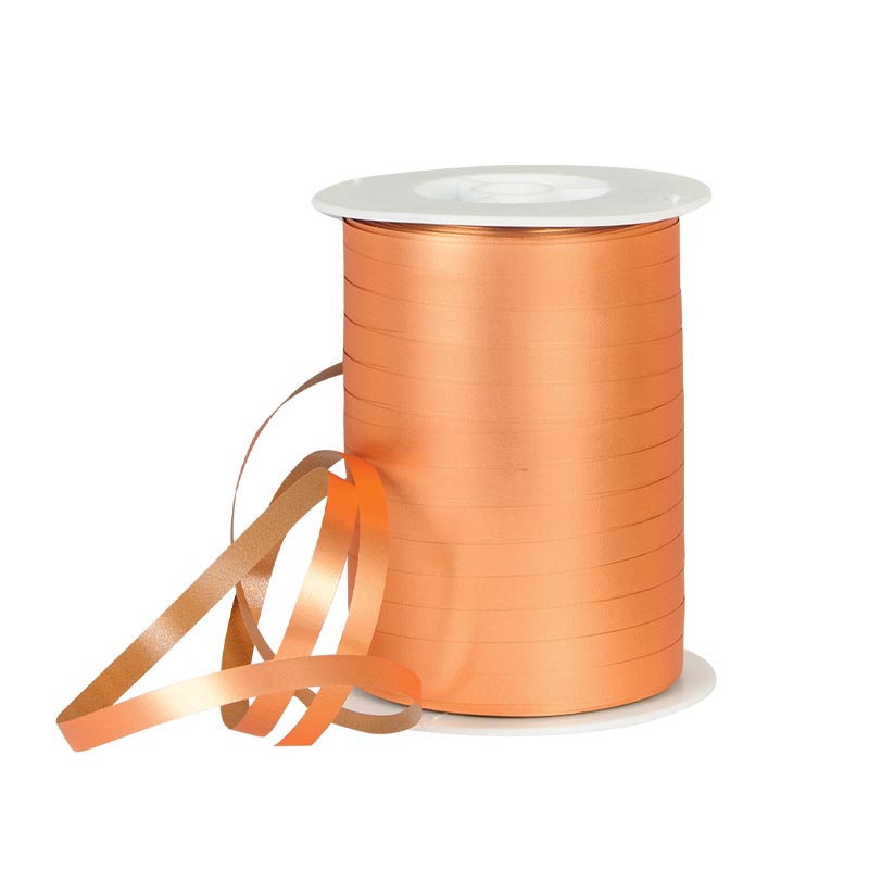 Powder finish tangerine coloured gift curling ribbon