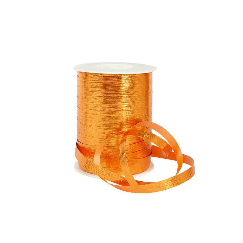Striated mirror finish orange curling ribbon