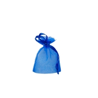 Blue organza pouches, 9 x 9 cm