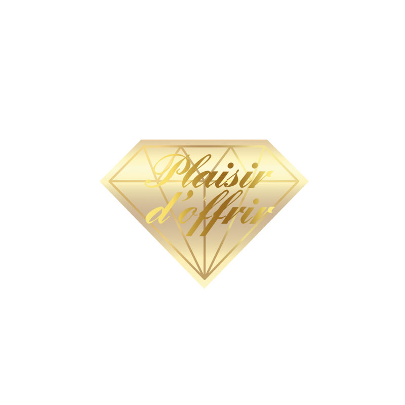 Étiquettes cadeau adhésives - Plaisir d\\\'offrir - forme diamant doré
