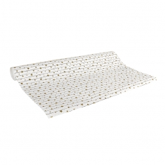 White gift paper with metallic gold star print, 0.70 x 25 m, 70g