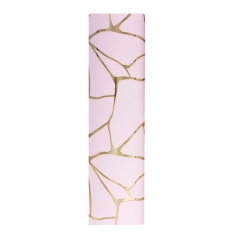 Pink gift wrapping paper with metallic gold design