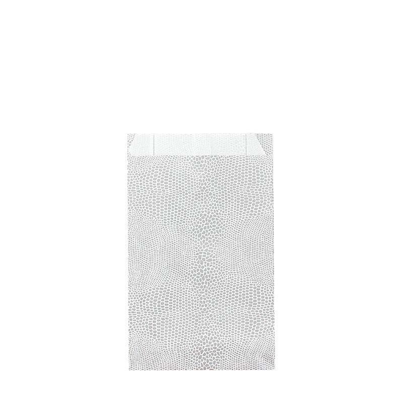 White and silver lizard skin pring paper sachets, 7 x 12 cm, 70g (x250)