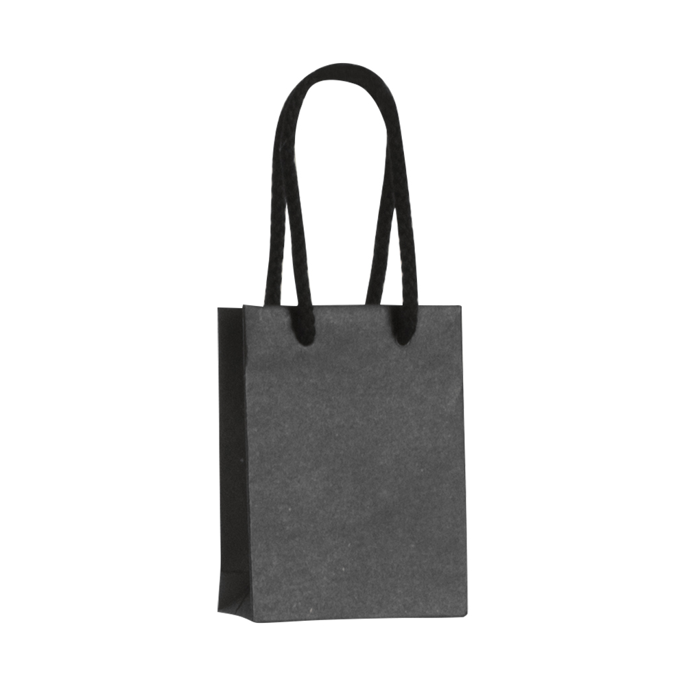 Luxury black kraft paper boutique bag with matching cotton cord handles - 175g