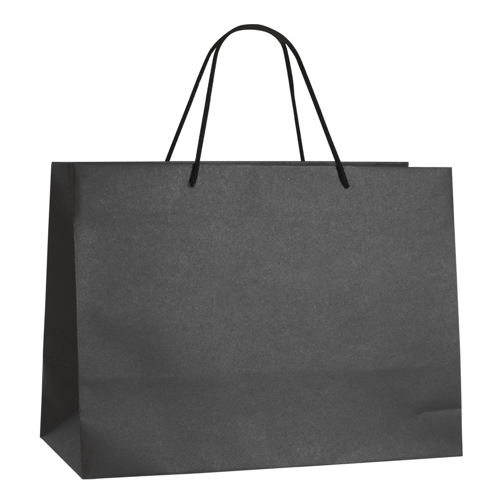 Luxury black kraft paper boutique bag with matching cotton cord handles - 200g