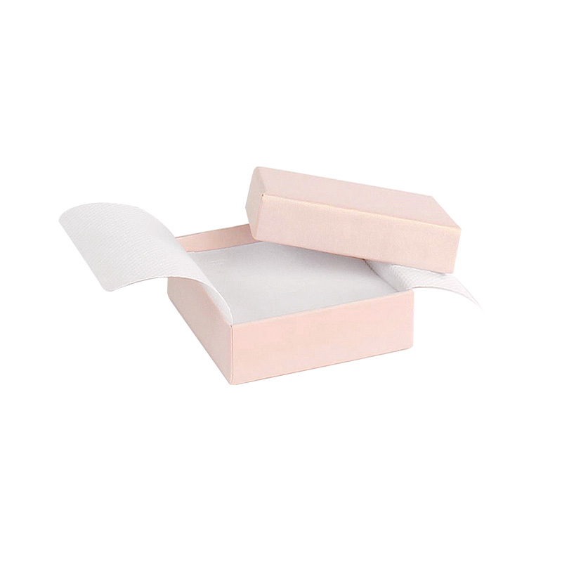 Pearlescent and matt finish light pink card jewellery presentation box