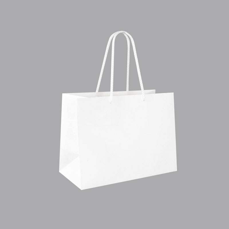 Matt white paper gift bags 24 x 12 x 18 cm tall, 190 g
