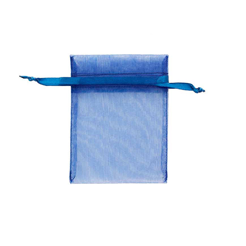 Midnight blue organza pouches, 9 x 9 cm