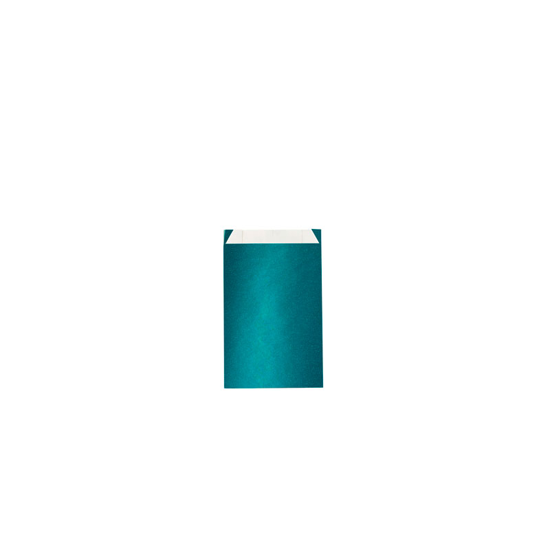 Iridescent teal paper gift bags, 7 x 12cm, 70g (x250)