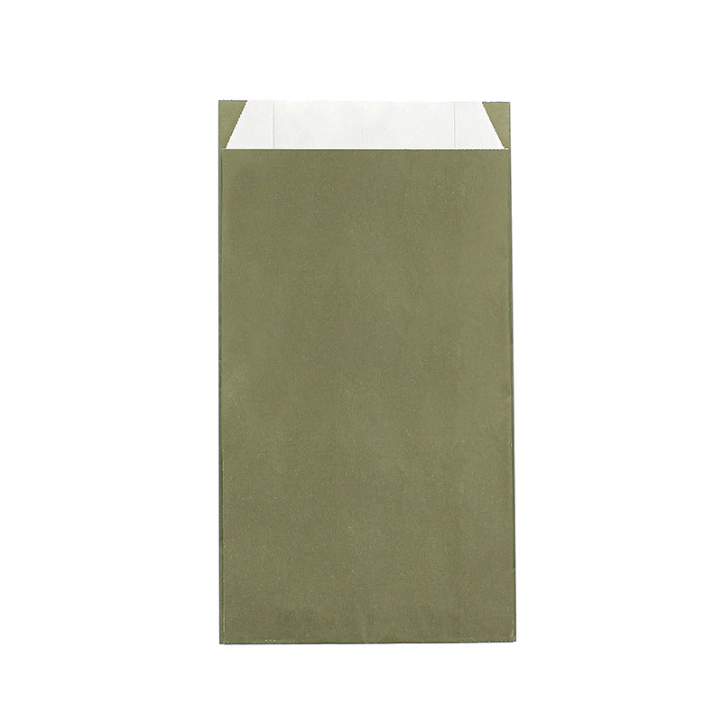 Iridescent khaki paper gift bags, 7 x 12cm, 70g (x125)