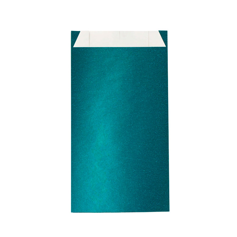 Iridescent teal paper gift bags, 7 x 12cm, 70g (x125)