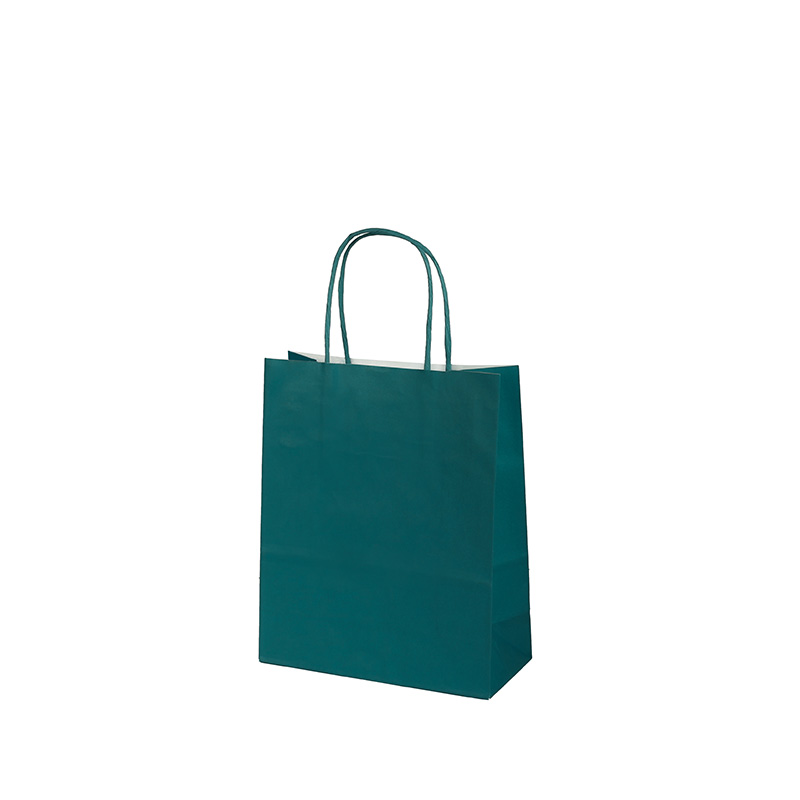 Teal Kraft paper bags, 19 x 8 x H 22cm, 90g