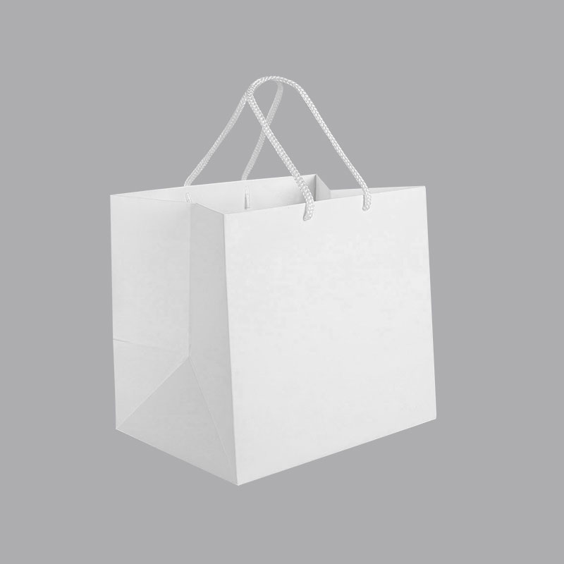 Matt finish white paper carrier bags 24 x 18 x H 22cm, 190g