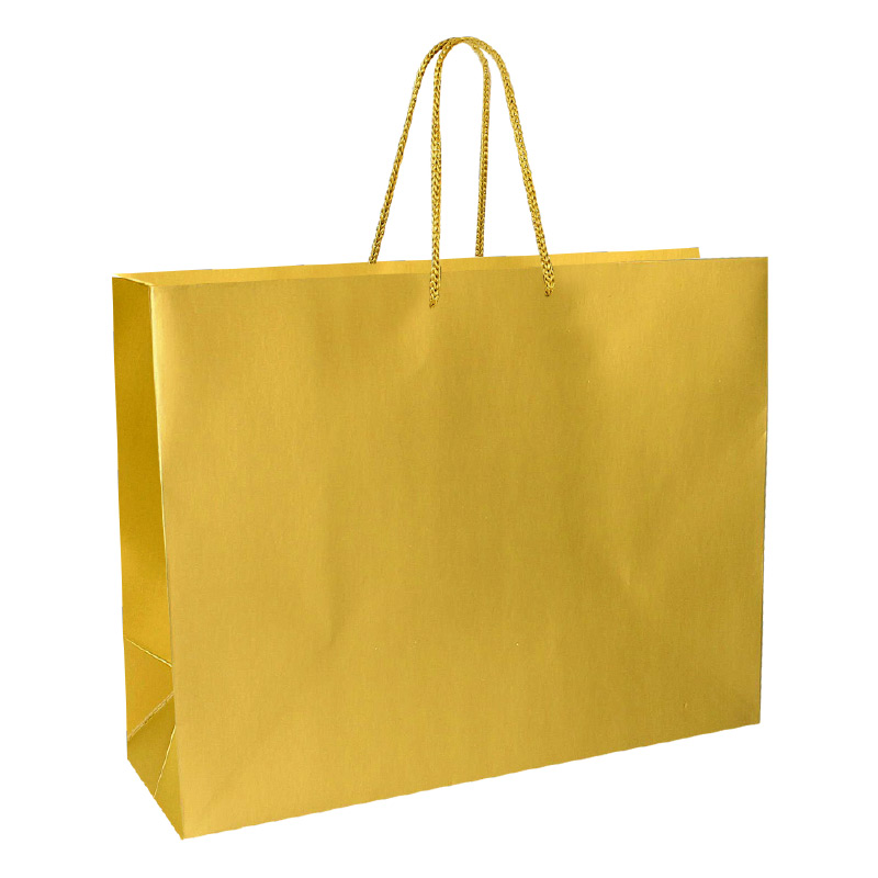 Matt gold paper bags, 53 x 14 x H 44cm, 190g