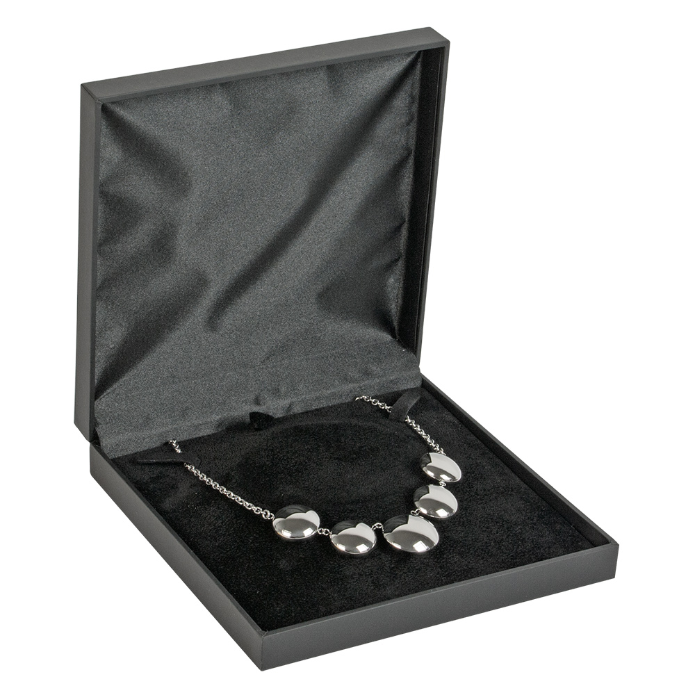 Soft touch man-made leatherette jewellery presentation boxes